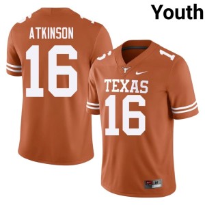 College Football Tyler Atkinson #16 Youth Alumni Orange UT Jersey 457290-945