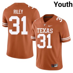 College Football Texas Athletics Yaheim Riley 2026-27 #31 Orange Youth Jerseys 111813-476