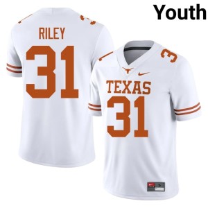 College Football Yaheim Riley #31 High School Texas Athletics White Youth Jerseys 438813-341